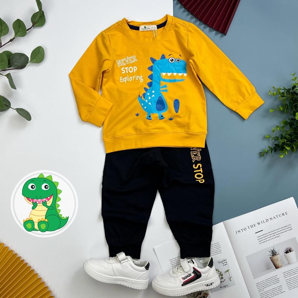 Bộ thu đông bé trai, đồ bộ bé trai, chất cotton mềm mát, size 2-8 - SUNKIDS