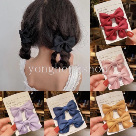 Set 2 Kẹp Tóc Hình Nơ Dễ Thương Cho Bé Gái