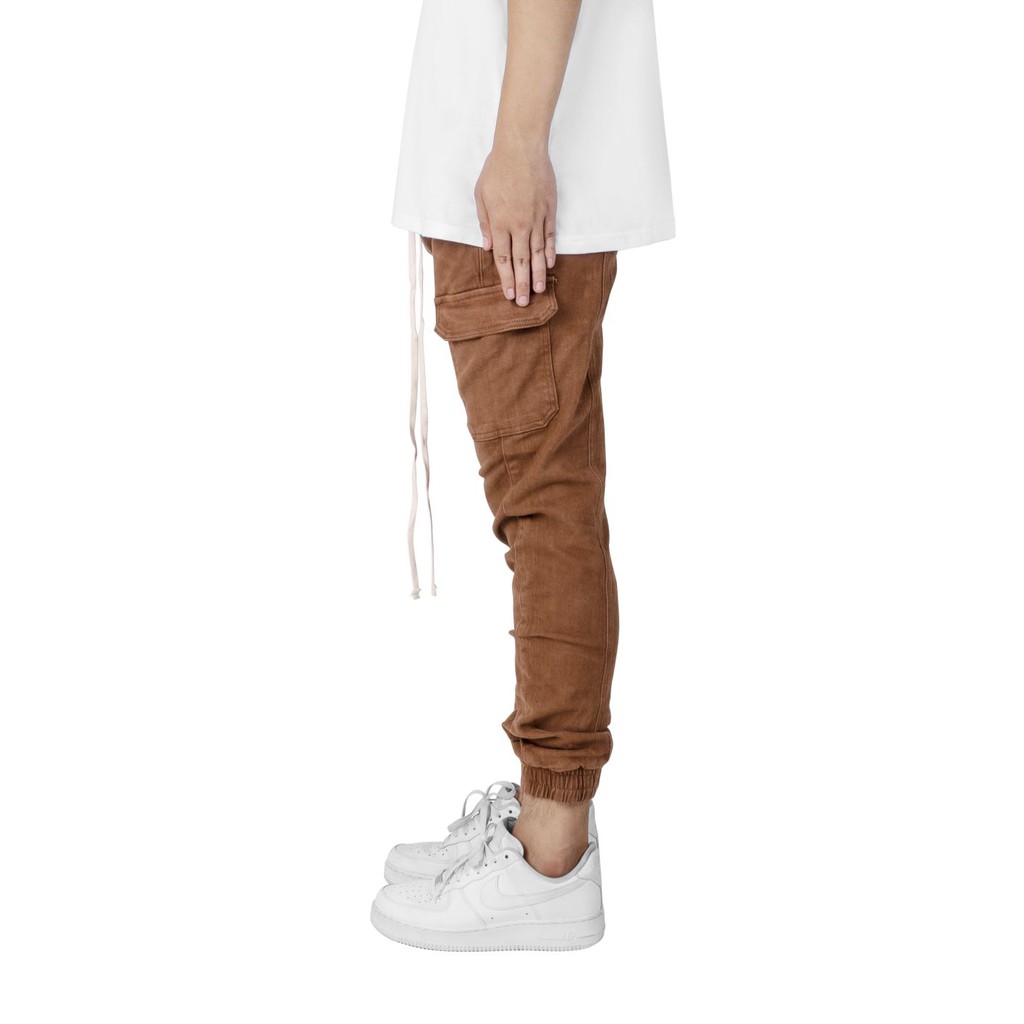 Quần jogger nam cargo streetwear cao cấp FNOS JGK3 màu nâu túi hộp chất kaki co giãn