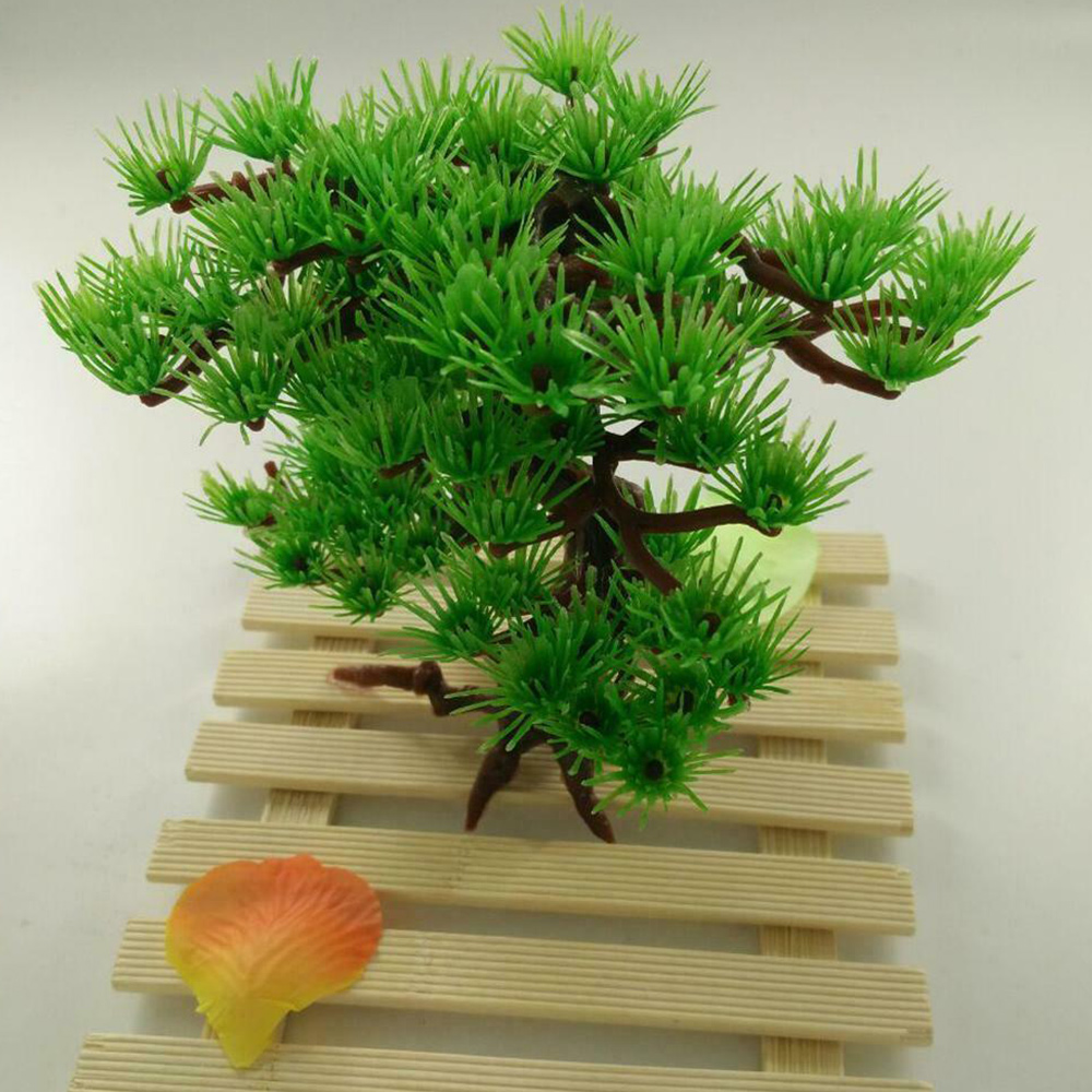 1 Cây Bonsai Nhân Tạo 15x18cm Trang Trí Bể Cá