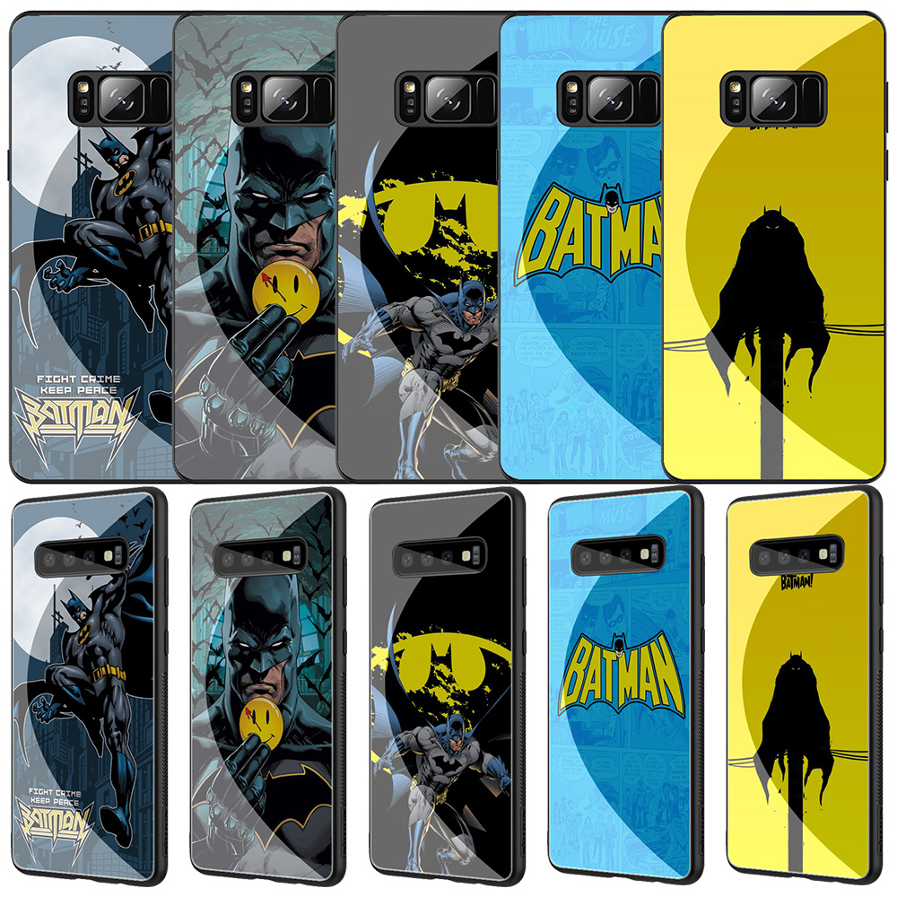 Ốp Điện Thoại Kính Cường Lực Cạnh Mềm In Hình Batman Marvel Cho Samsung Galaxy S7 Edge S8 S9 S10 S20 Plus Z60