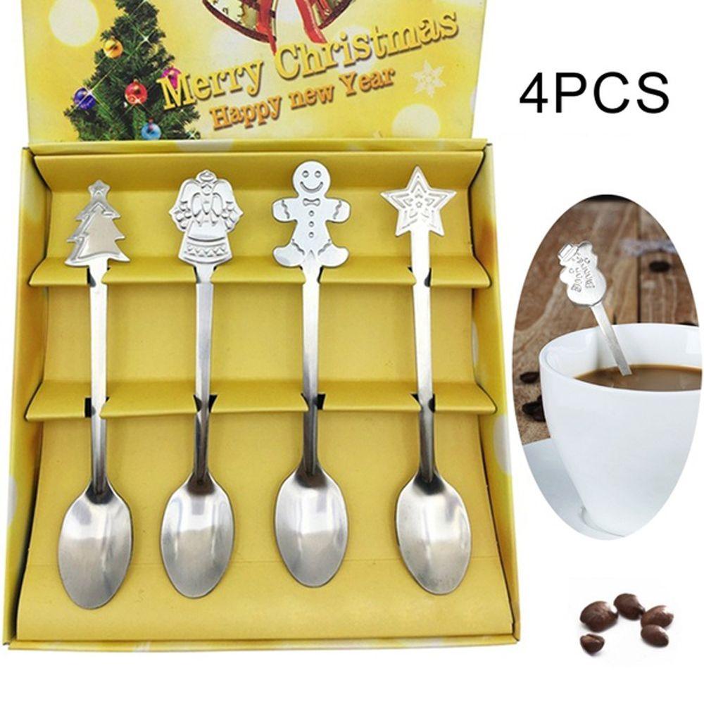 Set 4 Muỗng Cà Phê Phong Cách Giáng Sinh Đáng Yêu