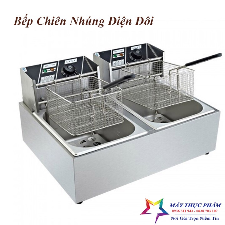 Bếp Chiên Dầu, Bếp Chiên Nhúng Điện Đôi Chính Hãng