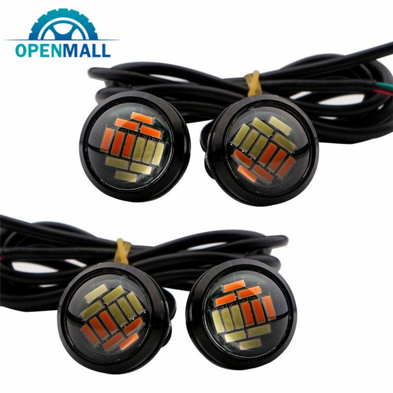 Set 2 đèn LED mắt đại bàng 12SMD cho xe ô tô