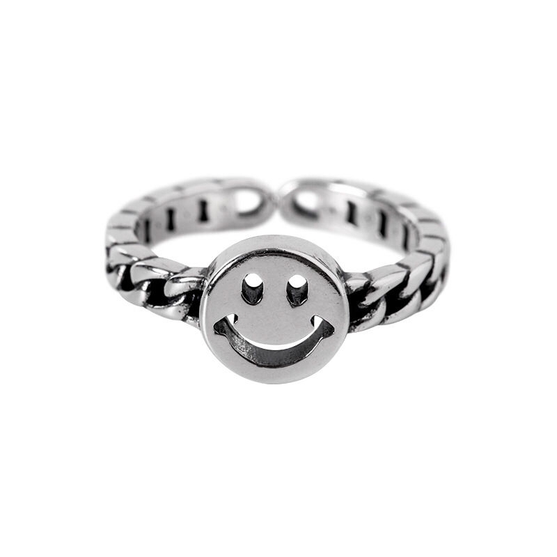 Nhẫn Mạ Bạc Hình Mặt Cười Xinh Xắn Cho Nữ