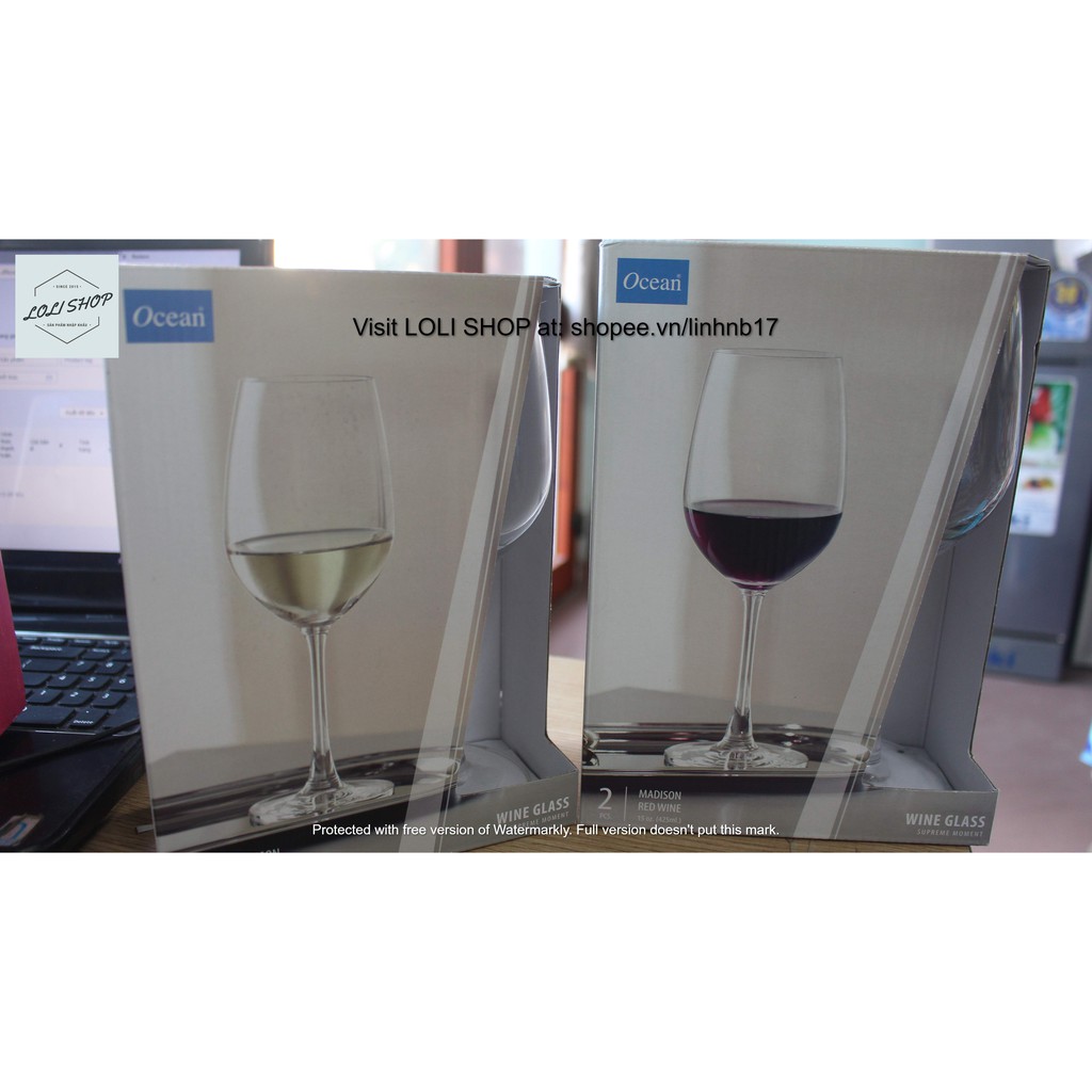 BỘ 2 LY RƯỢU VANG MADISON RED/WHITE WINE