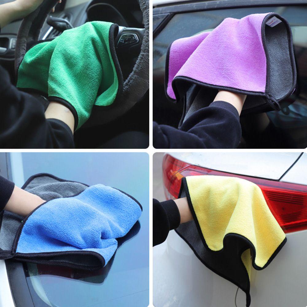Bộ 3 Khăn Lau Xe Hơi Vải Lông Cừu San Hô Siêu Thấm Hút Nhanh Khô