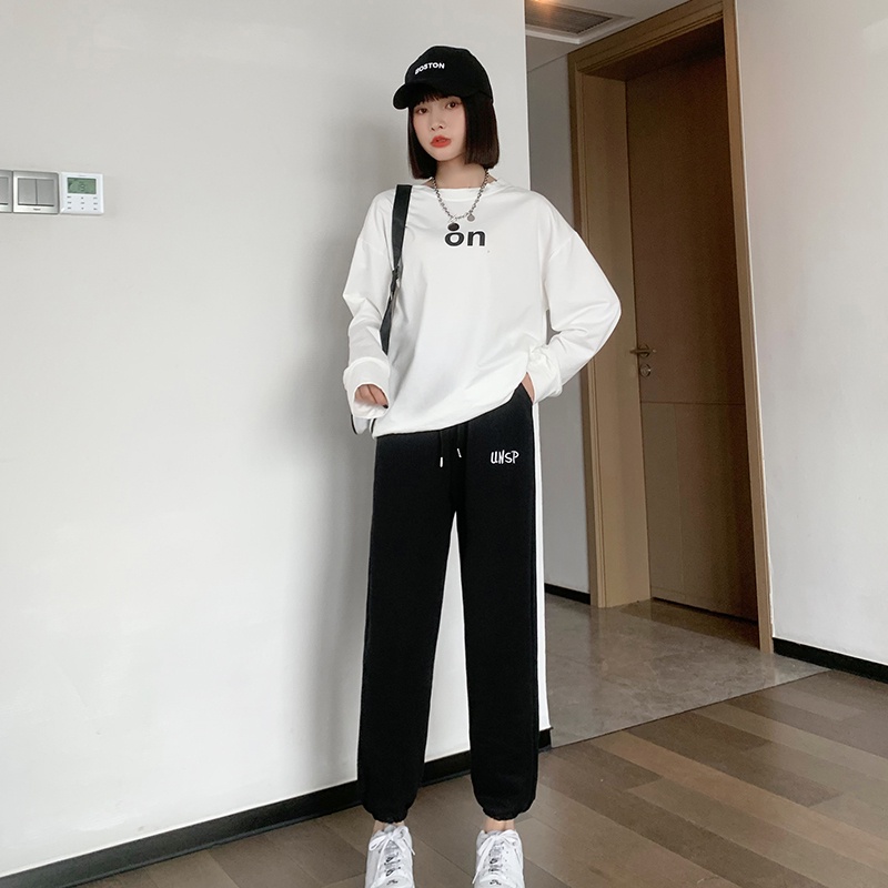 NRVP Quần Thể Thao Ống Rộng Phong Cách Hàn Quốc