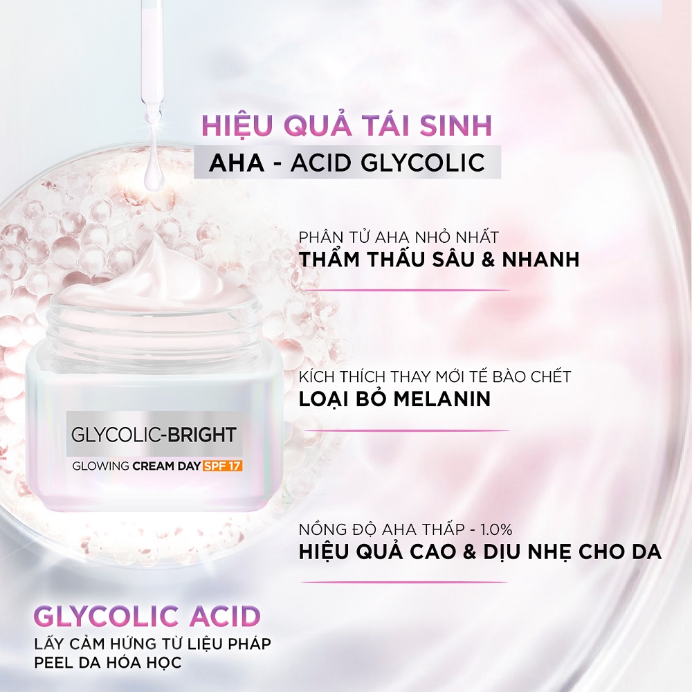 Kem Dưỡng Ban Đêm L'Oreal Paris Sáng Da Glycolic Bright Glowing Cream Night 50ml