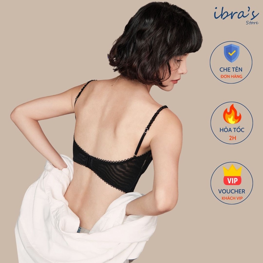 Áo Bra Ren Bralette iBRA's Lót Mềm Có Gọng Cao Cấp Đệm Mút Nâng Nhẹ quyến rũ Áo Ngực Nữ Sexy mặc trong Vest A010
