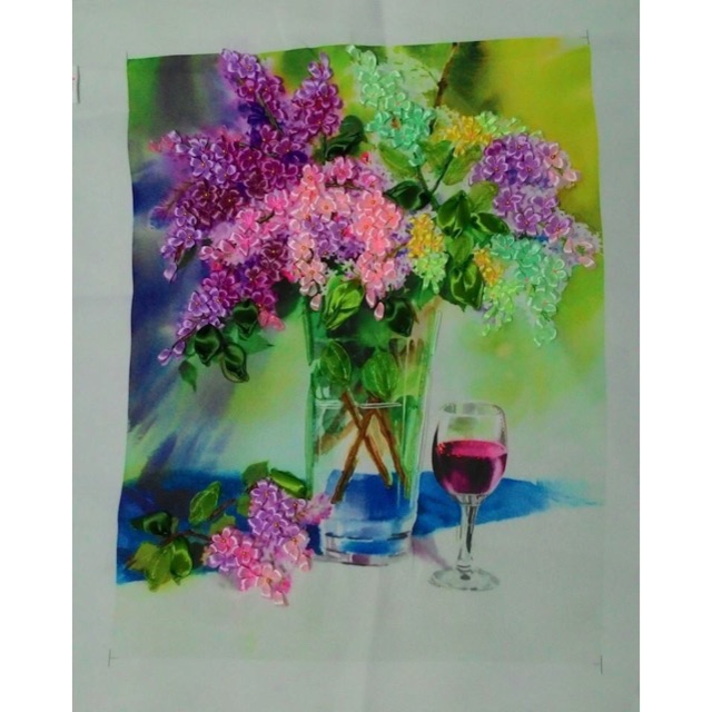 Tranh thêu ruy băng 55x45cm