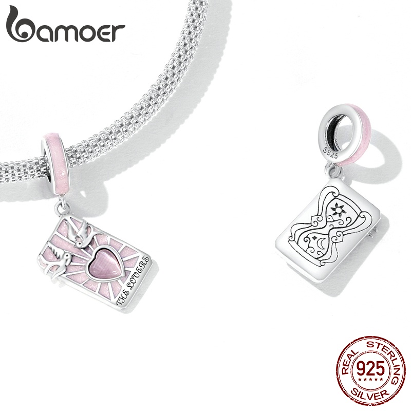 Mặt dây chuyền Bamoer bằng bạc 925 hình thẻ bài tarot thời trang dùng làm quà tặng