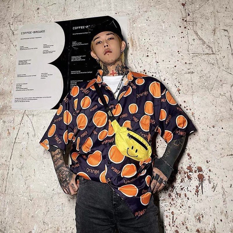 Áo sơ mi cộc tay hoa quả dáng thụng ulzzang thời trang nam nữ/ Áo khoác nhẹ dáng sơ mi cổ bẻ tay lỡ unisex | BigBuy360 - bigbuy360.vn