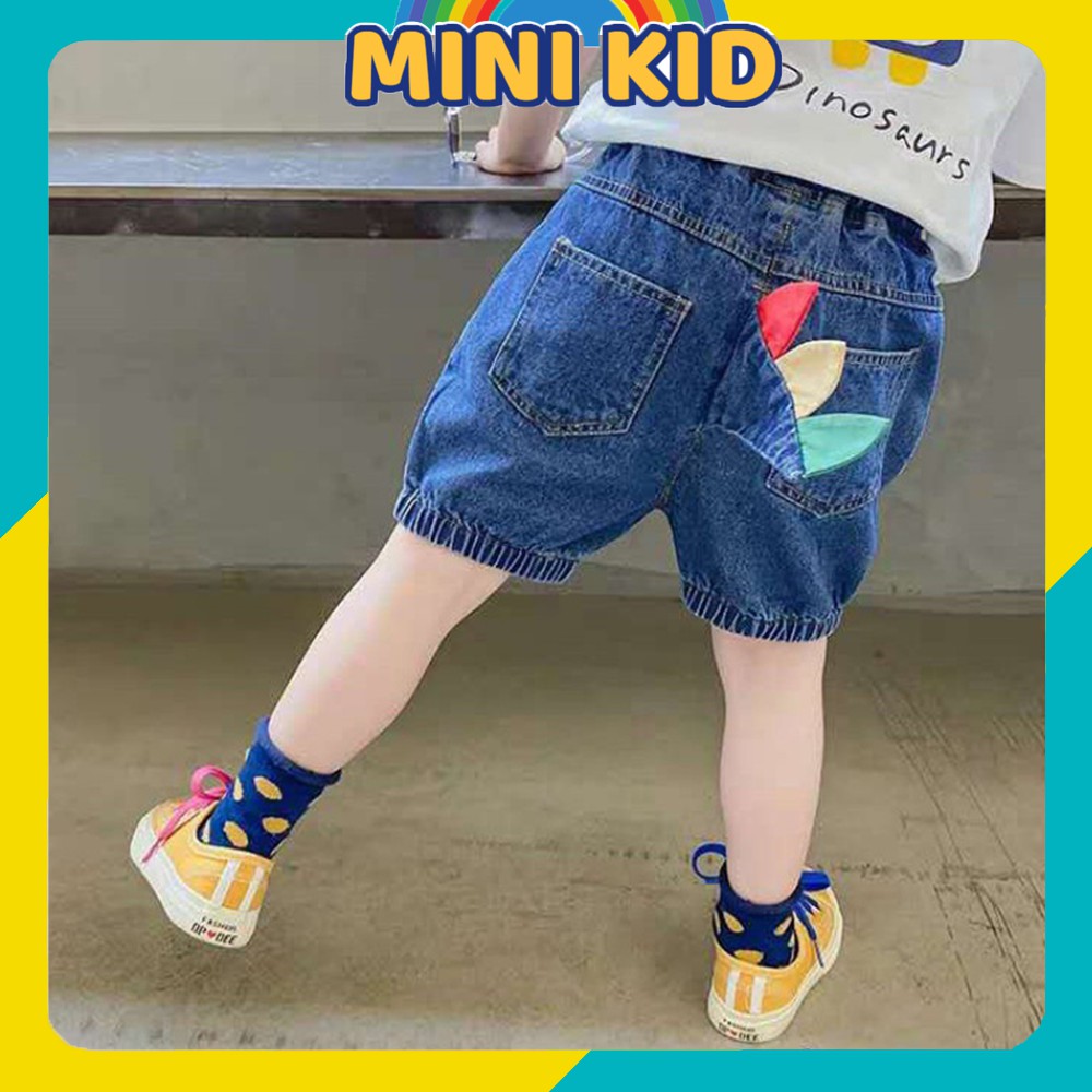 Quần Short Jeans Đuôi Khủng Long Ngộ Nghĩnh Cho Bé Trai và Bé Gái Size 10-25kg