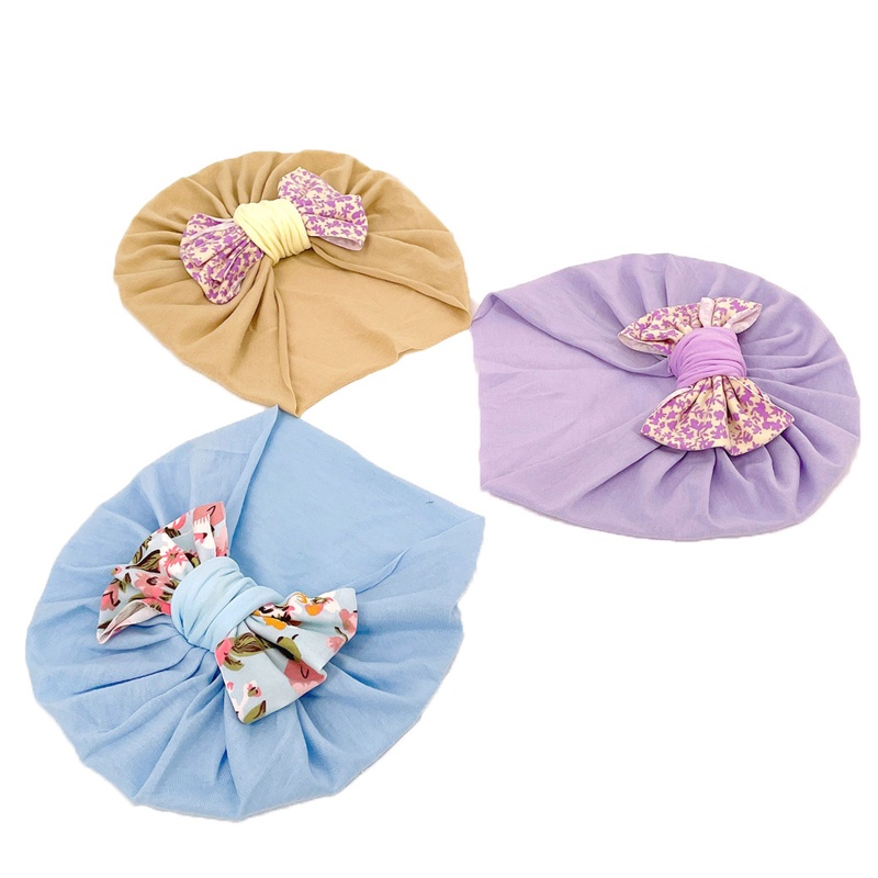 Mũ Beanie Thắt Nơ In Họa Tiết Hoa Dành Cho Trẻ Sơ Sinh