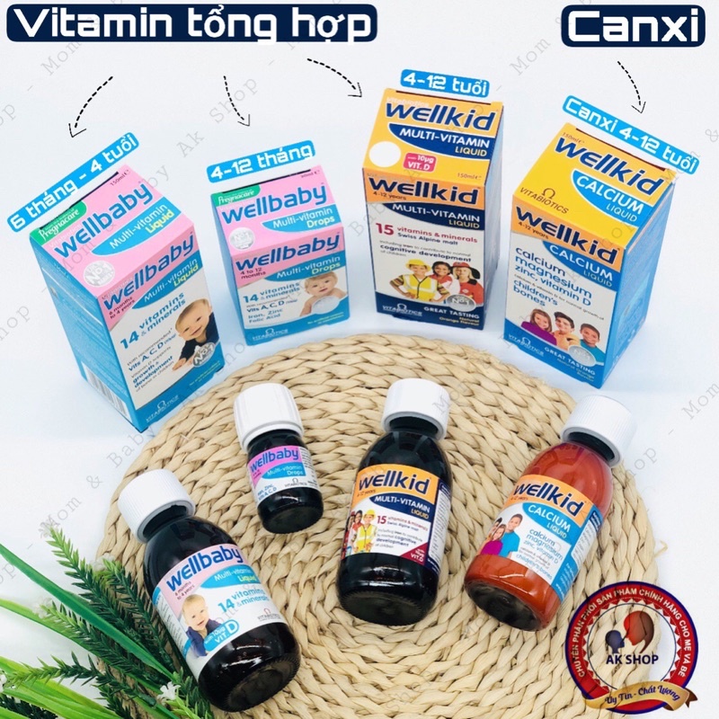 muli vitamin wellbaby vitamin wellkid canxi wellkid hàng chính hãng UK