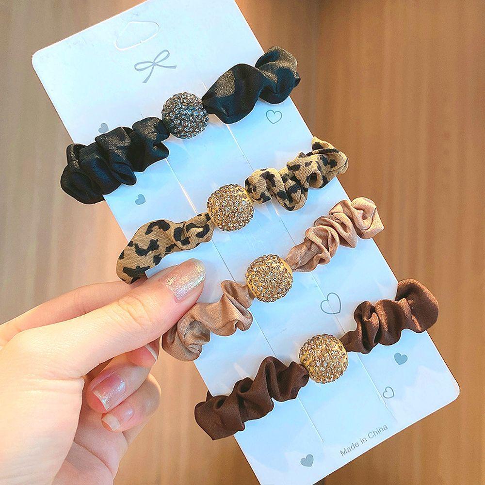 VANES1 Dây Buộc Tóc Cao Su Đính Hạt Phong Cách Hàn Quốc Cổ Điển Giá Đỡ