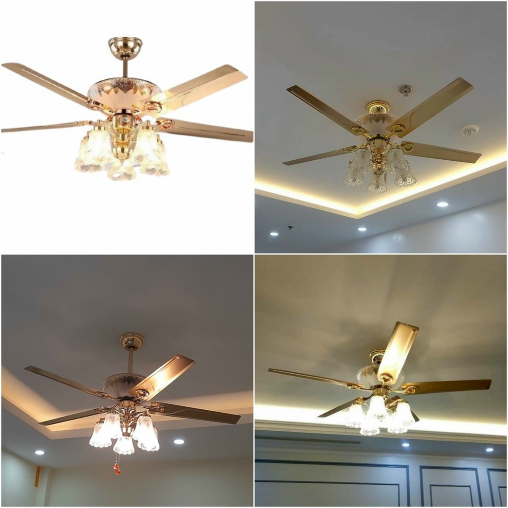 Quạt trần đèn SuperVilighting, Mã Số: S108- Động cơ AC CS: 90W, sải cánh : 1.36m, Điện áp 220V,Bảo hành động cơ 48 tháng
