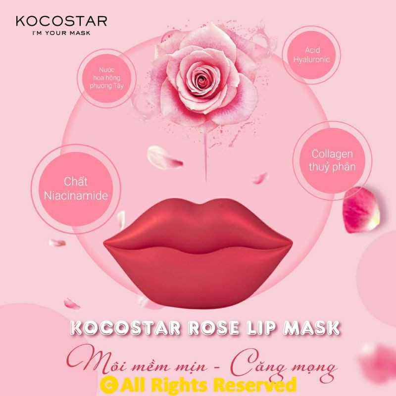 (XẢ KHO) (DATE 07-2023) Mặt Nạ Môi KOCOSTAR ROSE LIP MASK (20 MIẾNG) | BigBuy360 - bigbuy360.vn
