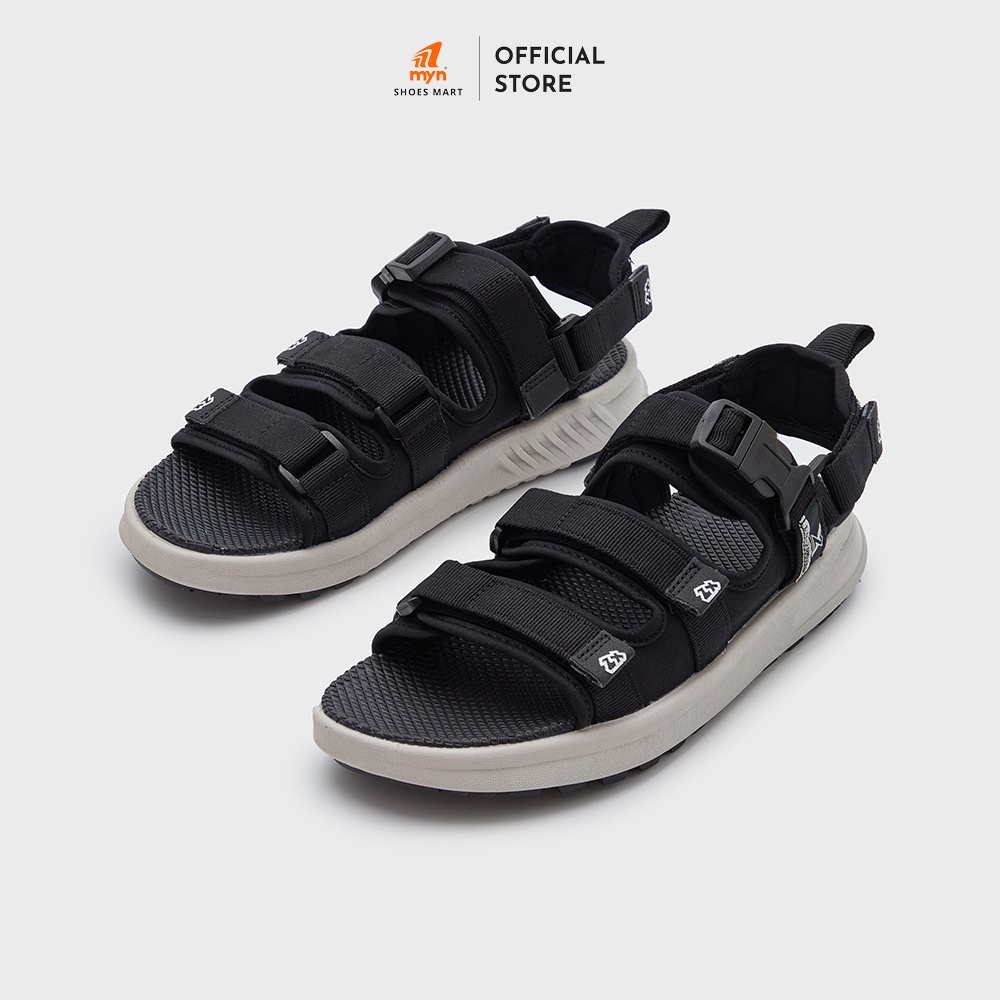 Giày Sandal Nam nữ ZX 3823 Meta - 3 quai Black Grey, quai sau tháo rời, công nghệ Phylon cao cấp