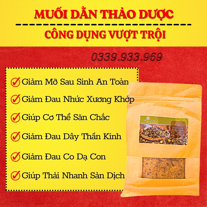 Combo Sau Sinh: Muối Thảo mộc + Rượu Gừng &amp; Nghệ Hạ Thổ 3 Năm + Tặng Đai Quấn Cho Mẹ Sau Sinh I'm Nature