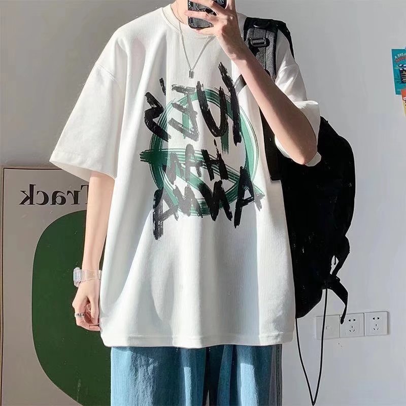 Áo Thun Tay Ngắn Dáng Rộng In Chữ Phong Cách Hip Hop Đường Phố Hàn Quốc Thời Trang Cho Nam Và Nữ [M-8XL]