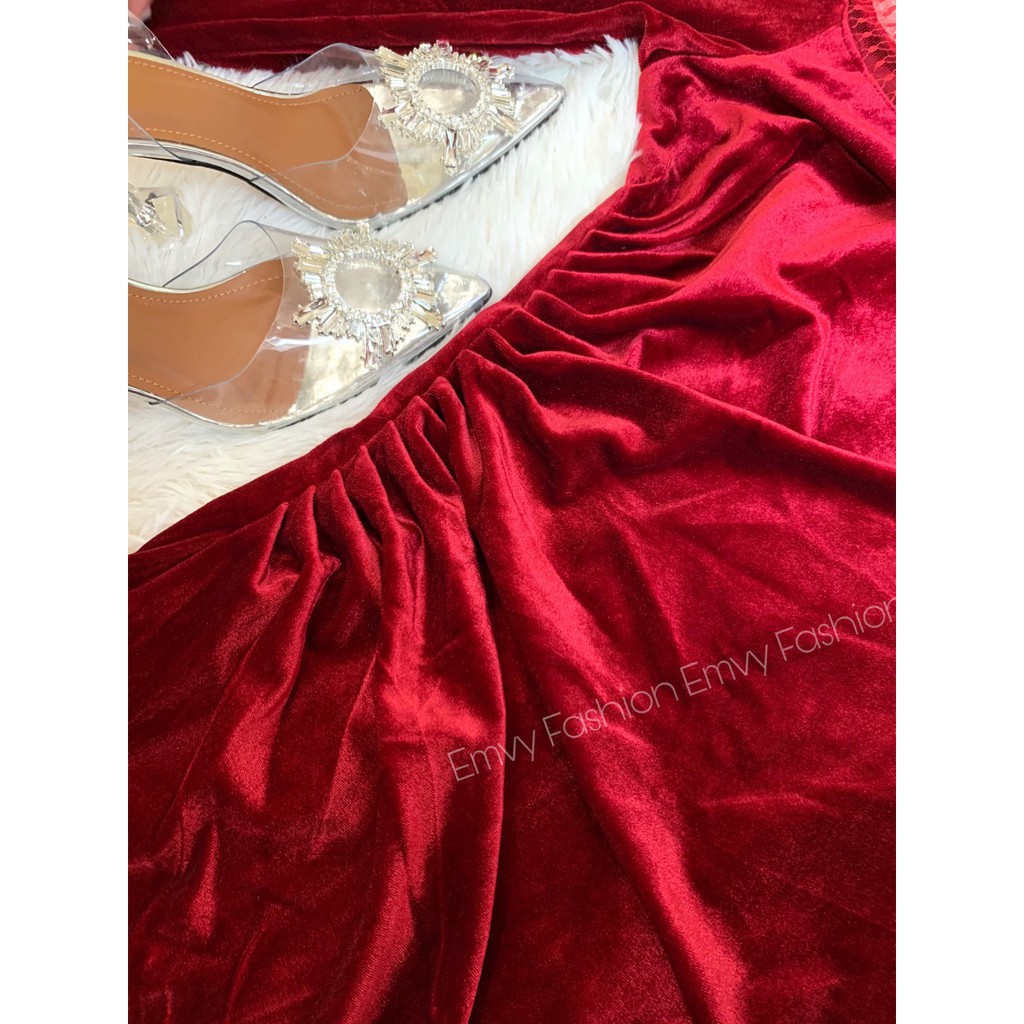 Đầm body nhung thiết kế nhũ phối ren Emvy - V15 | BigBuy360 - bigbuy360.vn