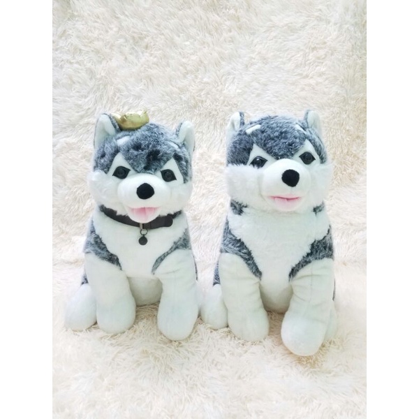 Gấu bông con chó Husky Alaska giống thật