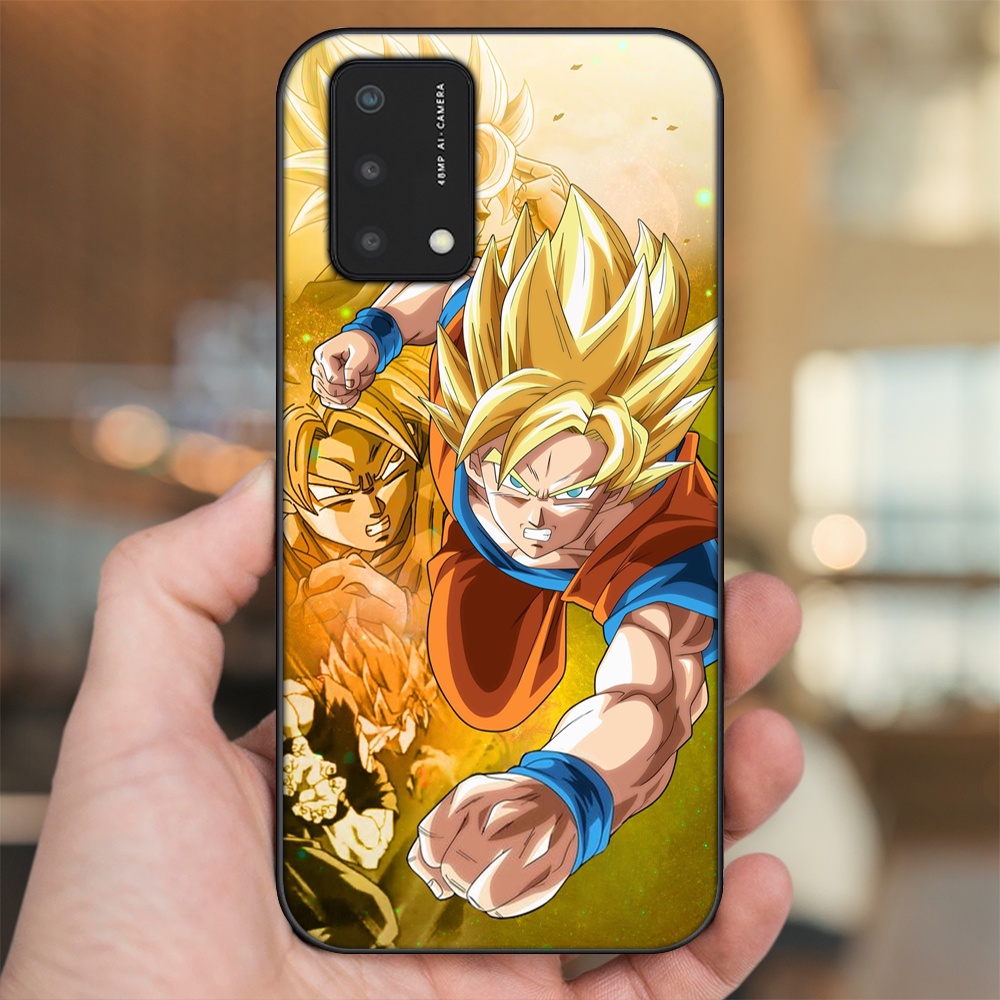 Ốp lưng Oppo A74, A93 5G, A95 viền đen in hình Goku Dragon Ball