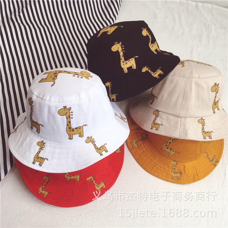 Mũ vành,Nón Bucket họa tiết con hươu đáng yêu cho bé trai bé gái 2-6tuổi