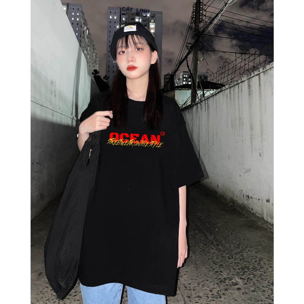 Áo thun tay lỡ unisex Local brand OCEAN Streetwear - Áo phông Ullzang nam nữ 100% Cotton 3 size M,L,XL - OCEAN.CLO