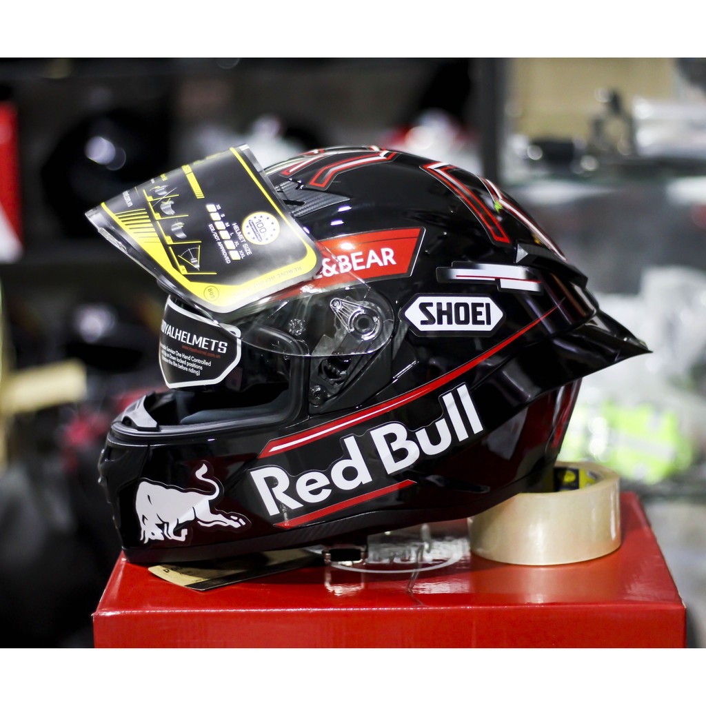 Tem Decal SHOEI RED BULL dán nón bảo hiểm fullface, laptop, máy tính