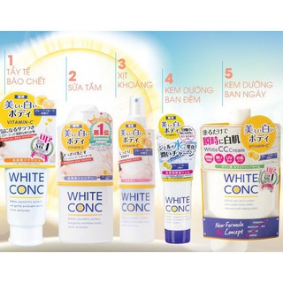 Tẩy Da Chết Body Trắng Da  White ConC 180g Số 1 Cosme Nhật Bản