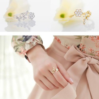 Nhẫn tròn hình lá phong cách Hàn Quốc xinh xắn