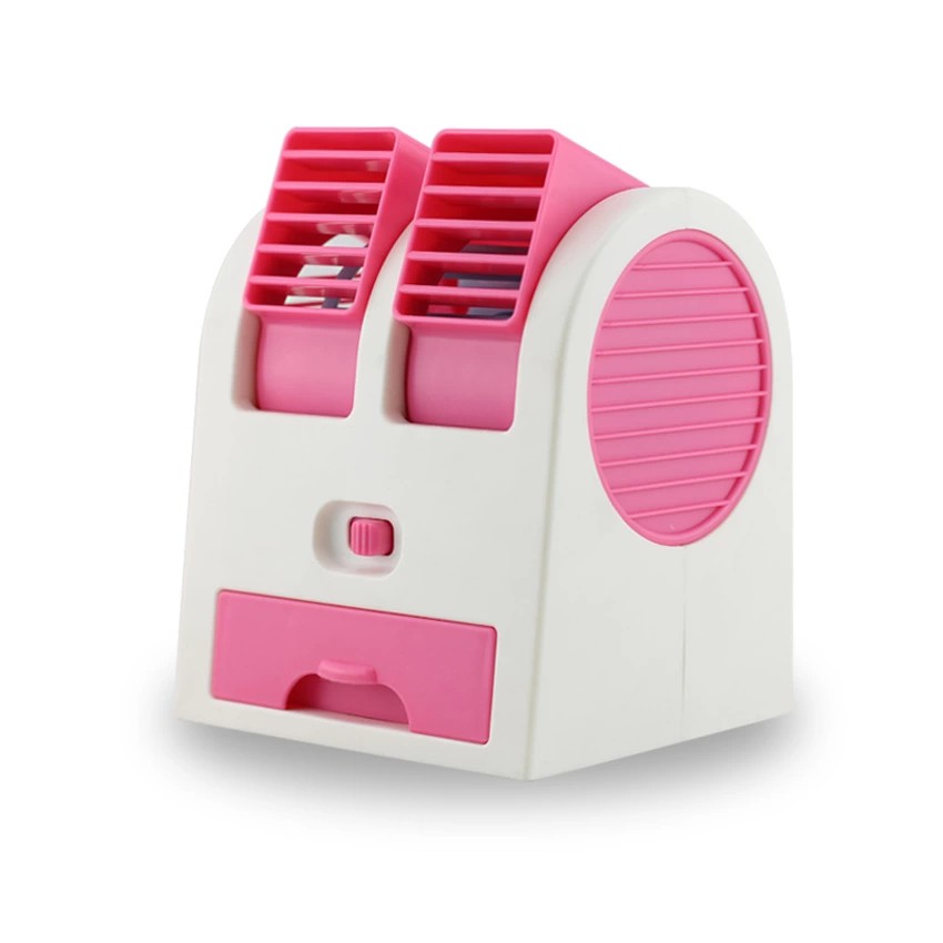 Quạt điều hòa hơi nước mini 2 ngăn chạy bằng pin