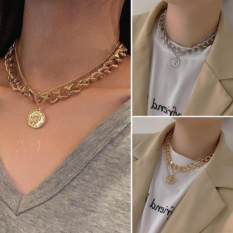 Dây chuyền hai lớp phong cách Hip Hop cổ điển hợp thời trang dày dặn