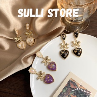  Khuyên tai đá Clara 3 màu sang trọng Hàn Quốc Sulli store