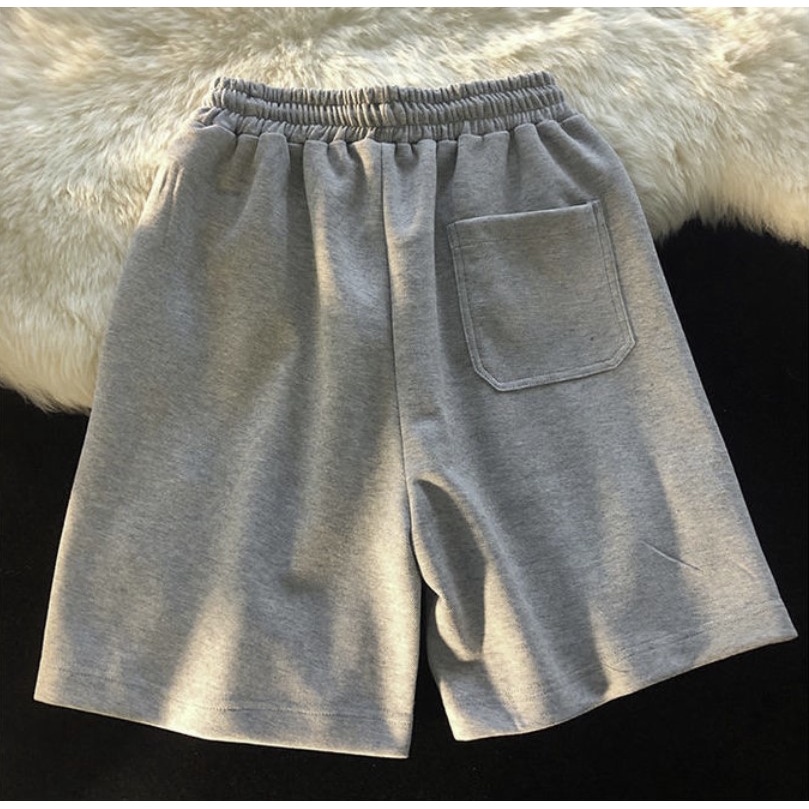 Quần đùi Unisex mùa hè kiểu dáng Basic eo chun phong cách thể thao năng động | BigBuy360 - bigbuy360.vn