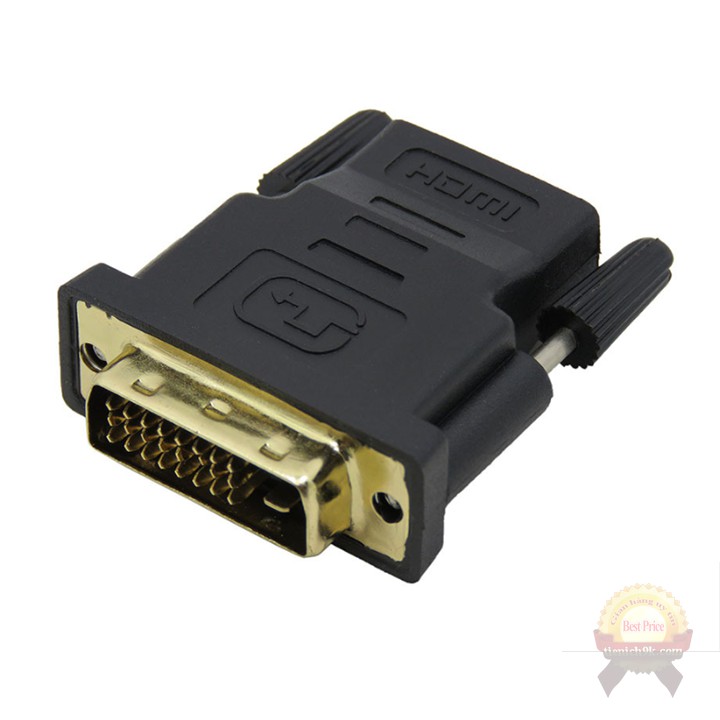 Đầu chuyển cổng DVI 24+1 sang HDMI hai chiều đa năng màu đen