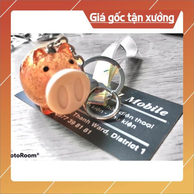 Móc khoá heo kim tuyến cực xinh có đèn nháy