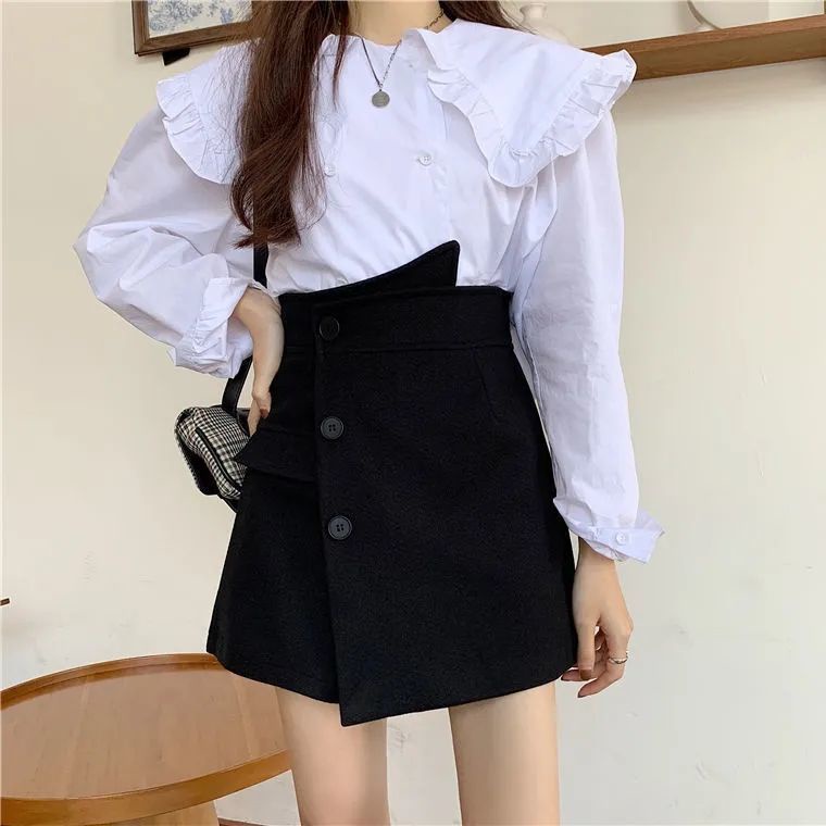 COZOK Chân Váy Lưng Cao Dáng Ôm Phong Cách Thời Trang Hàn Quốc