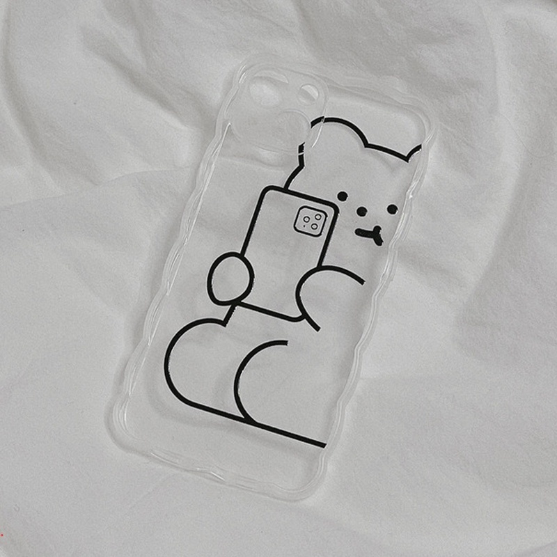 Ốp Điện Thoại TPU Trong Suốt Hình Gấu Dễ Thương Cho IPhone 11 13 Pro Max XR X XS Max 6 7 8 Plus 12 13 11 Pro Max