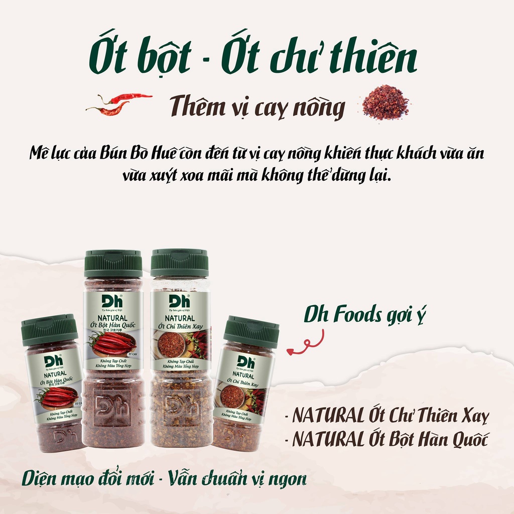 Bột ớt Natural Dh Foods gia vị ướp, nêm thực phẩm 30gr/ 60gr