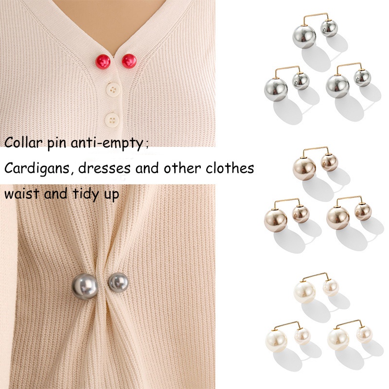 Set 3 Ghim Cài Áo Đính Ngọc Trai Đơn Giản Xinh Xắn