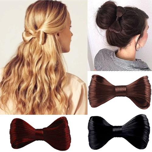 Nơ cài tóc kiểu sang trọng chất tóc giả.