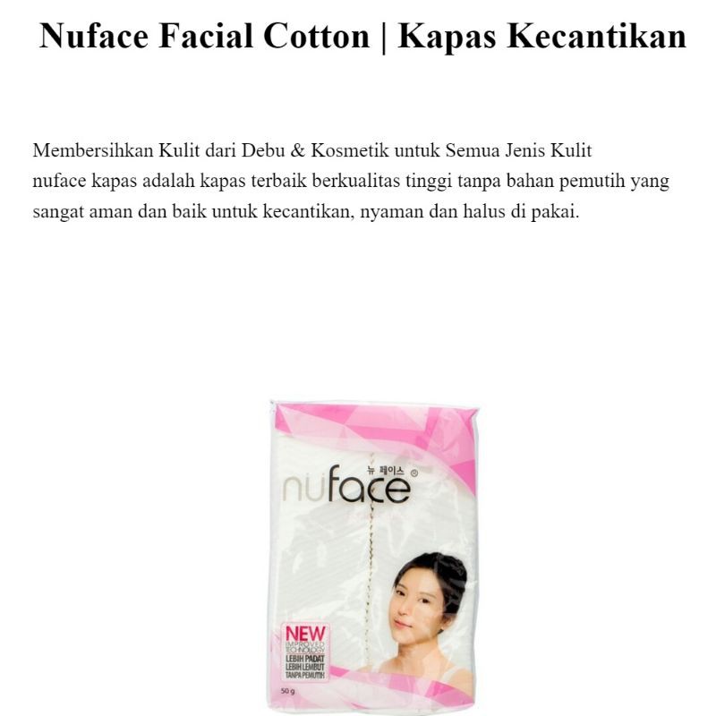 (Hàng Mới Về) Bông Gòn Nuface Cotton Chăm Sóc Da Mặt