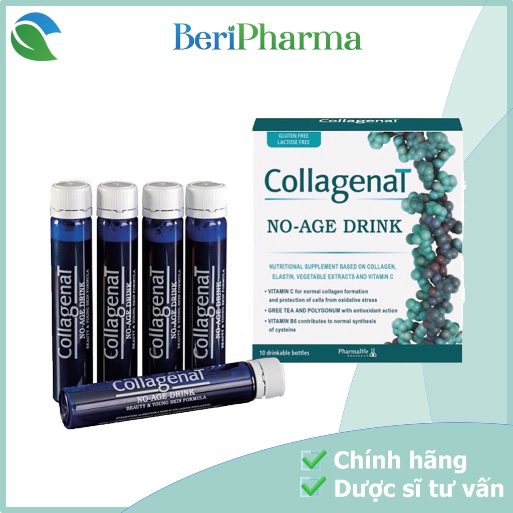 Pharmalife Thực Phẩm Bổ Sung Collagen Cao Cấp Châu Âu, Trẻ Hóa Da Collagenat No-Age 10 ống x 25ml