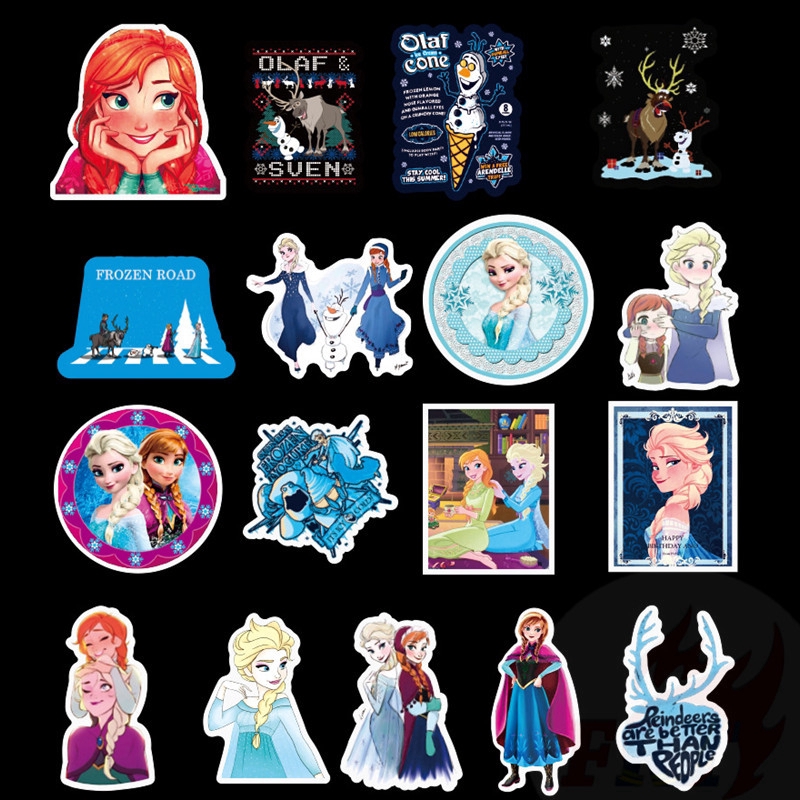 100Pcs/Set ❉ Frozen - Series A Disney Princess：Anna & Elsa Stickers ❉ Pop Classical Cartoon Movie DIY Fashion Luggage Laptop Skateboard Decals Doodle Stickers