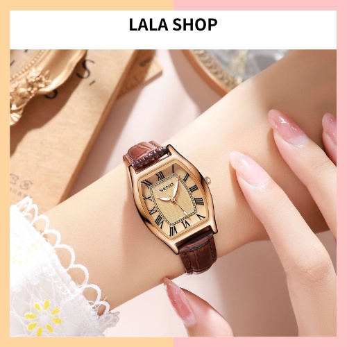 Đồng hồ nữ SENO dây da hàng cao cấp chống nước mặt sapphia chống xước bảo hành 12 tháng