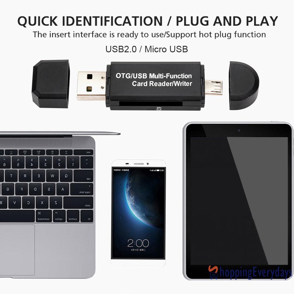 Sv Đầu Đọc Thẻ Nhớ 2 Trong 1 Otg Usb 2.0 Micro Usb Sd Tf | BigBuy360 - bigbuy360.vn
